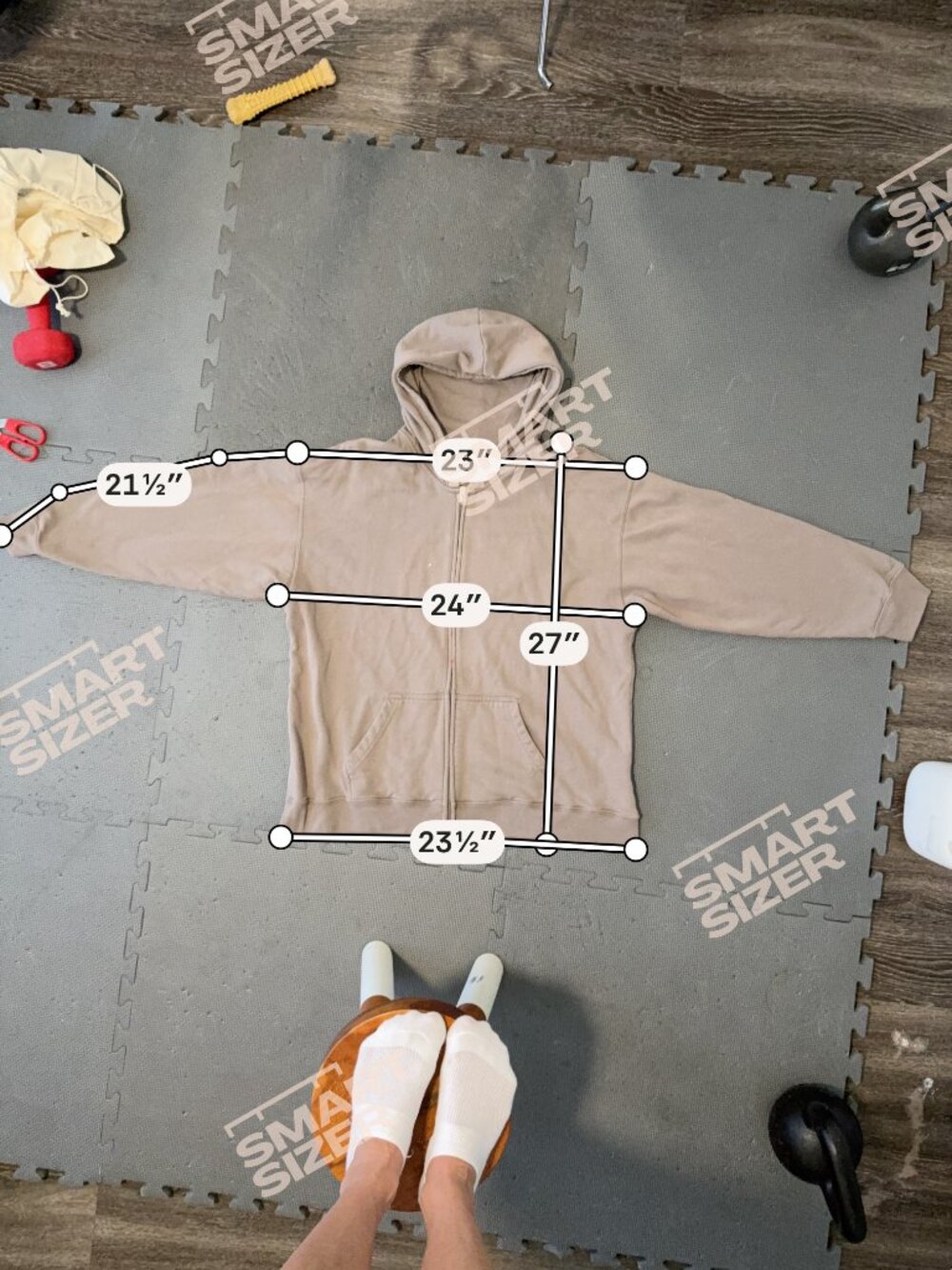 Hollister Feel-Good Oversized Zip Up Hoodie- Light Brown- L - Picture 7 of 8
